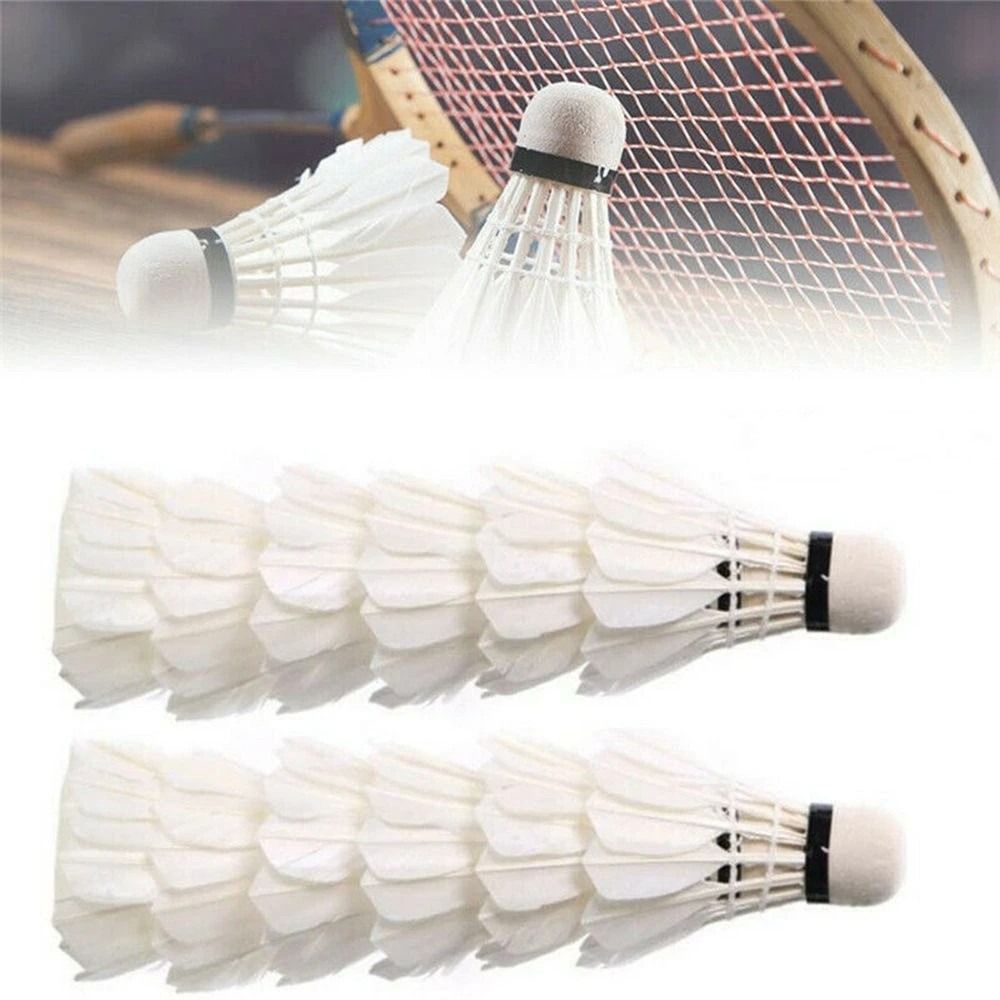 Feather Shuttlecock - 3/6/12Pcs 새로운 흰색 배드민턴 셔틀콕 내구성이