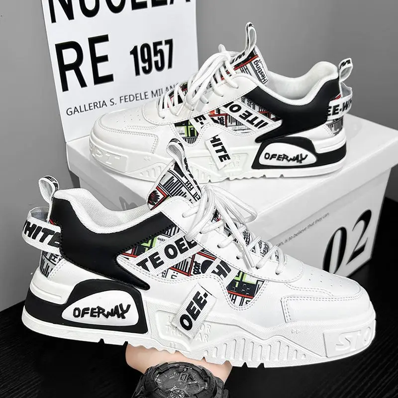 캐주얼 패션 가죽 스니커즈 새로운 스케이트 보드 남성  - Badminton Shoes Men 리뷰 및 가격