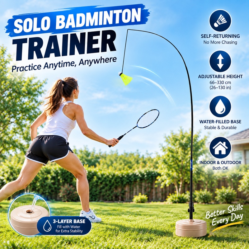 혼자서 연습할 수 있는 배드민턴 트레이너, 자동 복귀  - Badminton Shuttlecock 리뷰 및 가격